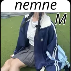 nemne store ワンポイント刺繍トラックジャケット ネイビー　M