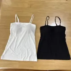 ド*︎様 カップ付きキャミソール 2枚セット ブラック ホワイトのサムネイル