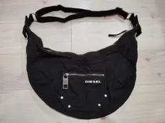 【希少】00s DIESEL 総柄ライナー 三日月ショルダーバッグ Y2K 黒