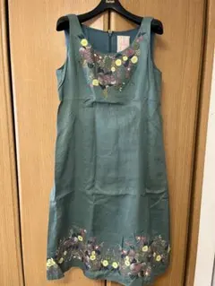 Sybilla シビラ 花柄刺繍 ノースリーブワンピース