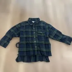 チャオパ　チャオパニックティピ ネイビーグリーンチェック長袖シャツ