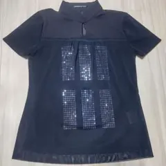 VIVIENNE TAM　日本製　シフォン　ブラウス　スパンコール　ネイビーのサムネイル
