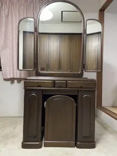 クラシック三面鏡ドレッサー ブラウン