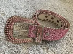 ピンク グリッター ベルト スタッズ付き　ド派手　美品