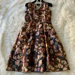ANAI アナイ　フラワージャガードタックワンピース Sサイズ