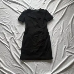 MELROSE メルローズ 半袖ワンピース 膝上 ブラック 毛90% フェミニンのサムネイル