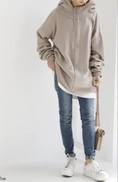 新品 antiqua アンティカ ニットジップパーカー ベージュ ユニセックス