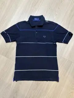 FRED PERRY ポロシャツ 半袖 メンズ ブルー ボーダー - メルカリ