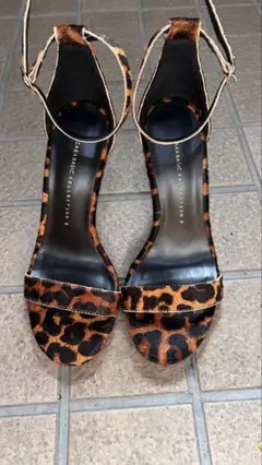 ヒョウ柄ハイヒールサンダル