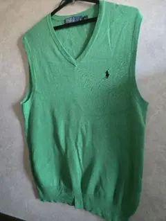 Polo by Ralph Lauren グリーン Vネック ベスト M
