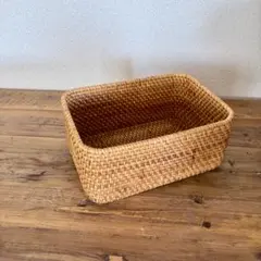 【旧型】無印良品 MUJI ラタン長方形ボックス・小