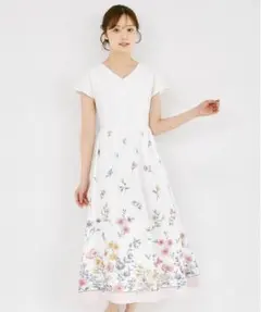 tocco closetパネルフラワープリント切り替えワンピース
