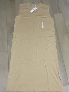 【新品】GU ノースリーブロングワンピース ベージュ