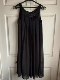 ブラックノースリーブドレスワンピース結婚式パーティー発表会