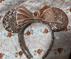 ディズニー　スパンコール　カチューシャ　ピンク