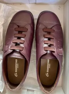 MOONSTAR【滑り止め冬靴⠀】 冬靴 パープル レザースニーカー 22cm