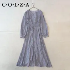 【コルザ】長袖ロングワンピース（S)花柄 フレア フェミニン ウエストゴムのサムネイル