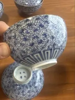 青い格子柄飯碗　（蓋つき）5個セット 青い格子柄飯碗 （蓋つき）5個セット - メルカリ