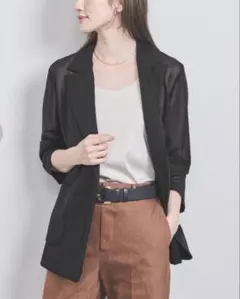 【美品】UNITED ARROWS シアー ジャケット サイズ36ブラック