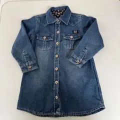 デニムワンピース　120サイズ⭐︎ 胸ポケット付き　しっかり素材⭐︎美品