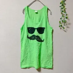アメリカンアパレル neon タンクトップ ヒゲ S グリーン USA古着