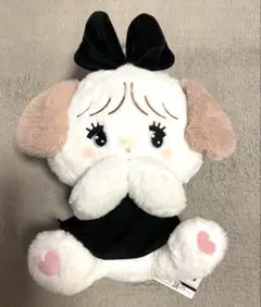 mikko characters　ブラックリボンBIGぬいぐるみ 【スフレ】