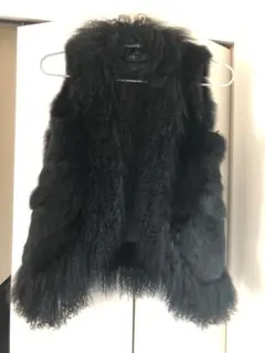 Rady ラクーン&ラビット　リアルファーベスト　ブラック　TM0067