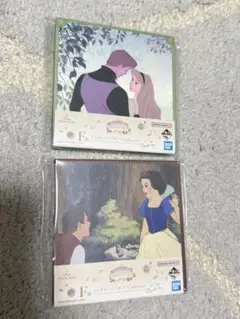 ディズニープリンセス　一番くじ　ミニキャンバスボード　セット　オーロラ　白雪姫