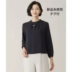 25SS 新品タグ付　ジェイプレス プルエラ フリルネック カットソー　ネイビーのサムネイル