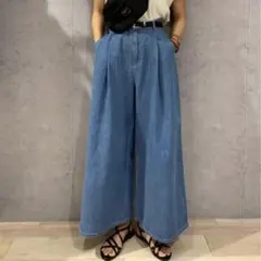 LEPSIM メンアサデニムワイドパンツ ブルー