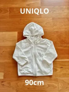ユニクロ　uvカットフード付きメッシパーカー 夏　90cmのサムネイル