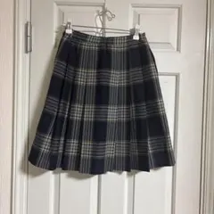 BURBERRYS ネイビーチェック柄プリーツスカート