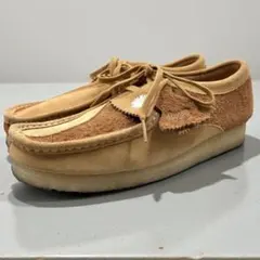 美品 クラークスオリジナル ワラビー タン コンビネーション 26.5 キャメル