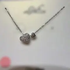 Luludiy新作ネックレス ダブルハートモチーフ ラインストーン