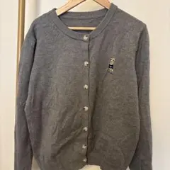 韓国　トップス　ニット　カーディガン　セーター　グレー　くま