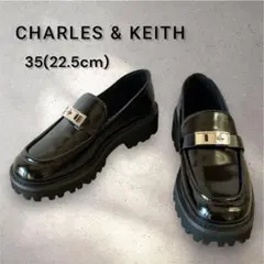 【極美品】CHARLES & KEITH 厚底 ローファー ブラック