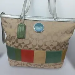 COACH トートバッグ ベージュ マルチカラー