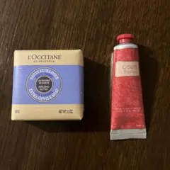 ロクシタンハンドクリームローズ30ml、バターソープ100gセット