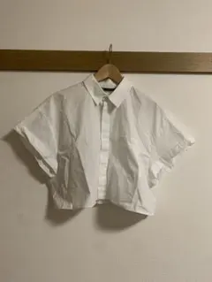 ZARA クロップド　シャツ　半袖　ショート丈