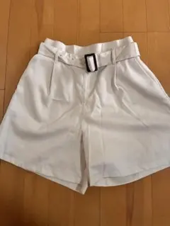 グローバルワーク キッズ ベルト付きショートパンツ ホワイト 160