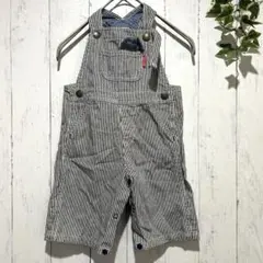 【ミキハウス】 ヒッコリーストライプ オーバーオール M（80-90）