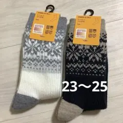 新品　ユニクロHEATTECH レディースソックス 23-25cm 2足セット