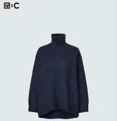 UNIQLO　C　ソフトニットハイネックセーター　ネイビー　M