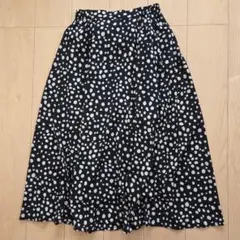ドット　フレアロングスカート