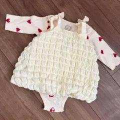 petit main ハート柄ロンパース 2点セット 70