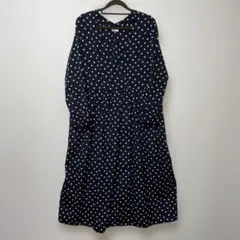 アーバンリサーチ　ドアーズ　ブラック　水玉模様　長袖　ロング　巻き　ワンピース