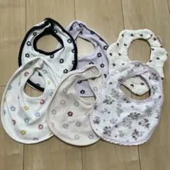 ベビー用スタイ6枚セット 花柄 ハート 女の子