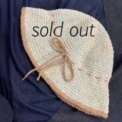 ☆UV加工 コットン バケットハット 手編み 帽子☆