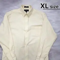 USA古着　オックスフォードシャツ　XL　LL　ライトイエロー　黄色　無地　長袖