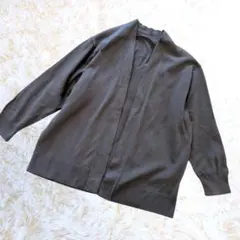無印良品 カーディガン 七分袖 綿100 グレー Mのサムネイル